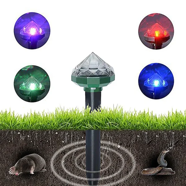 SM221252 Pack of 2 Solar Diamond Insect Repellent Stake Lights, Plastic ABS+PP_2