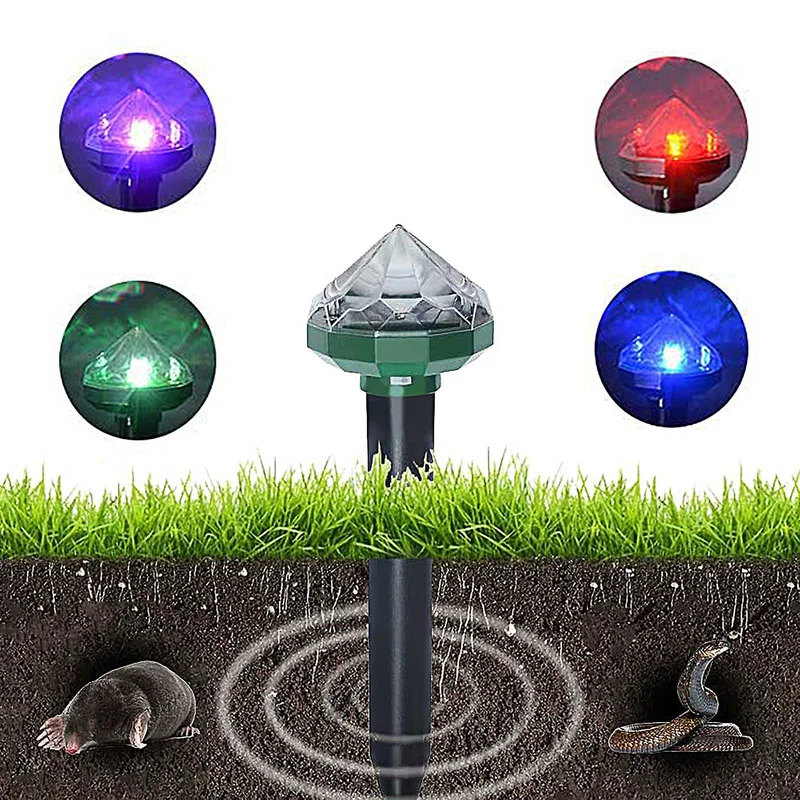 SM221252 Pack of 2 Solar Diamond Insect Repellent Stake Lights, Plastic ABS+PP_2