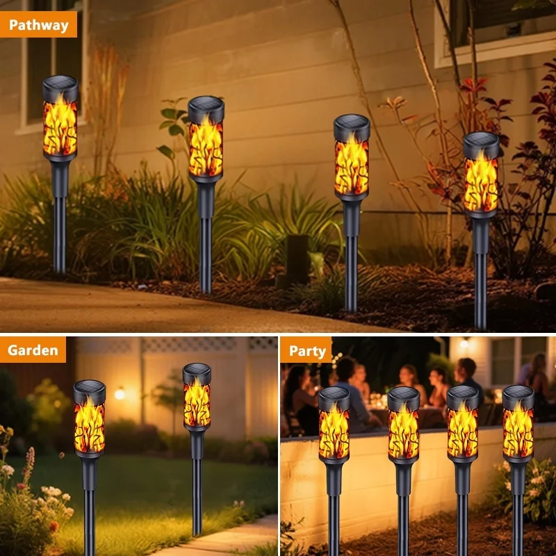 SM221265 ABS Plastic Solar Flame Torch Stake Light