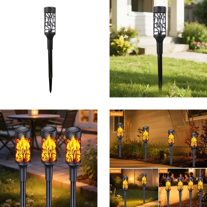 SM221265 ABS Plastic Solar Flame Torch Stake Light_5