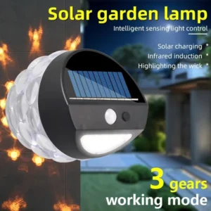 SM221271 ABS Plastic Square Solar 3-Mode Motion Sensor Wall Light