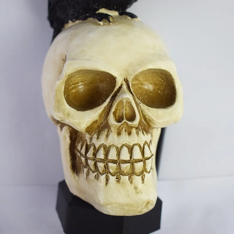SM221280 Resin Crow Skeleton Solar Lamp Tabletop Animal Statue_6