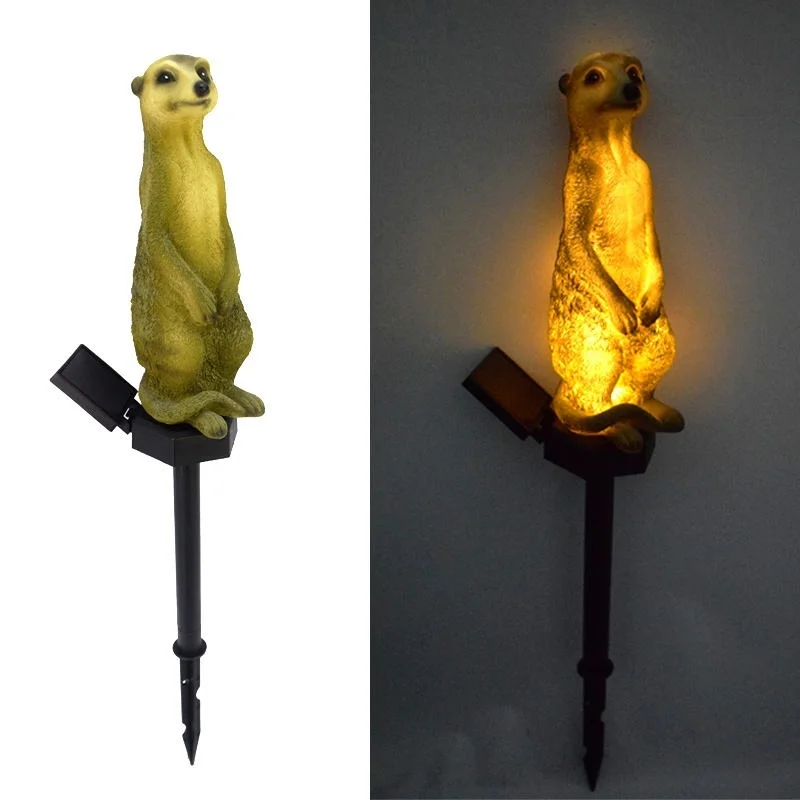 SM221287 Solar Meerkat Resin Statue Animal Stake Light