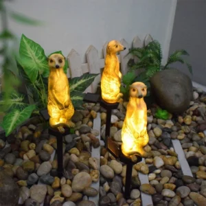SM221287 Solar Meerkat Resin Statue Animal Stake Light_4
