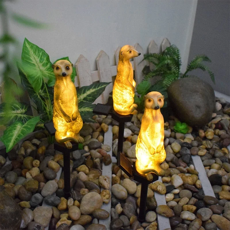 SM221287 Solar Meerkat Resin Statue Animal Stake Light_4