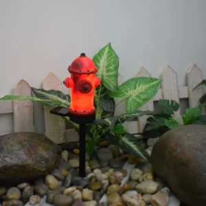 SM221290 Solar Stake Light Resin Statue - Fire Hydrant Design_5