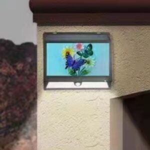 sm221295 abs plastic butterfly solar motion wall light
