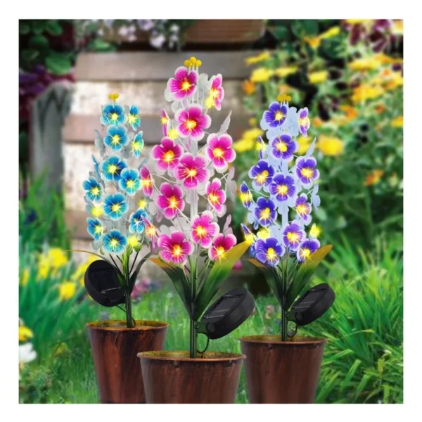 SM221303 Plastic PP Solar Flower LED Stake Light