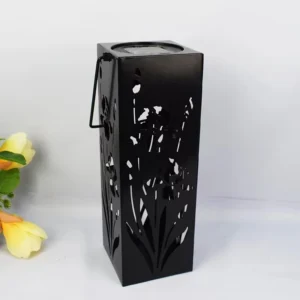 SM221304 PP Plastic Hollow Design Solar Hanging Lantern Light_2