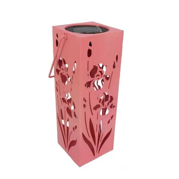 SM221304 PP Plastic Hollow Design Solar Hanging Lantern Light_4