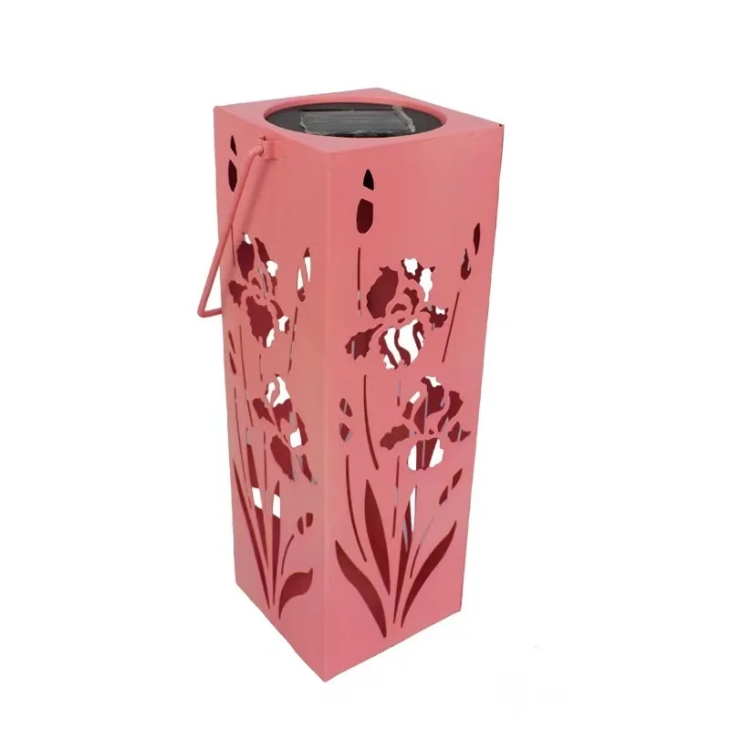 SM221304 PP Plastic Hollow Design Solar Hanging Lantern Light_4