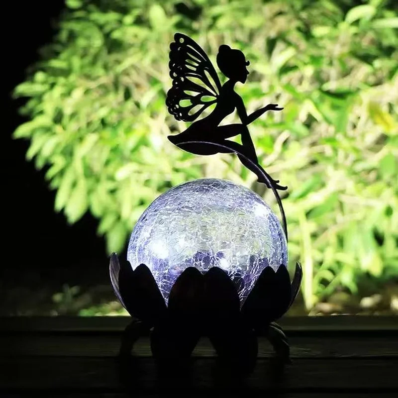 SM221325 Solar Fairy Tabletop Light with Metal Iron and Crackle Glass_3