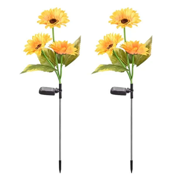 SM221329 ABS Plastic Simulation Sunflower Solar Stake Light_2