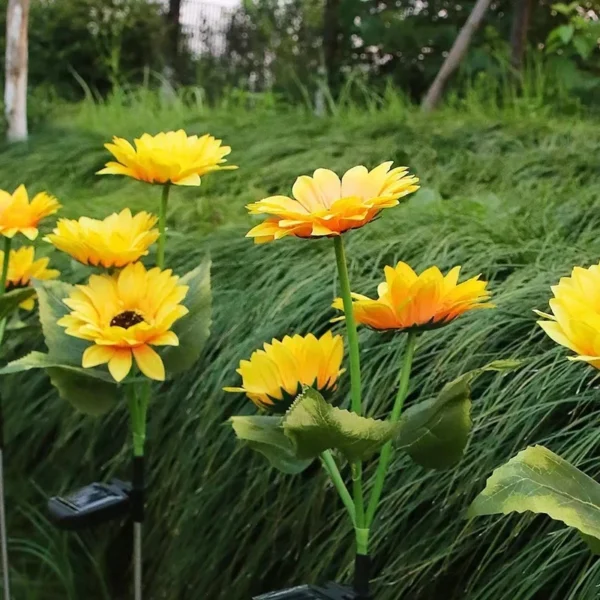 SM221329 ABS Plastic Simulation Sunflower Solar Stake Light_3
