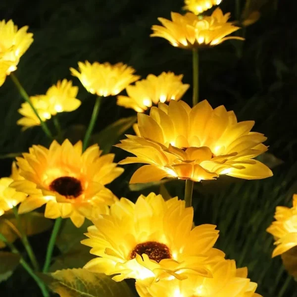 SM221329 ABS Plastic Simulation Sunflower Solar Stake Light_4