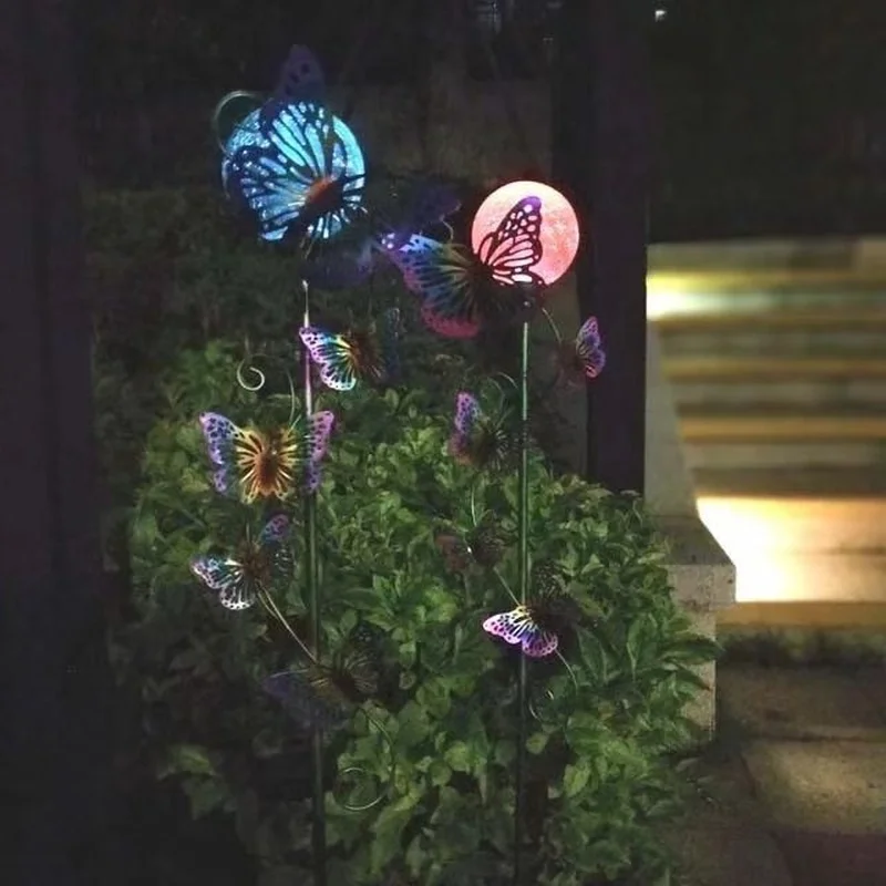 SM221359 PP Plastic Butterfly Shape Solar Animal Stake Light
