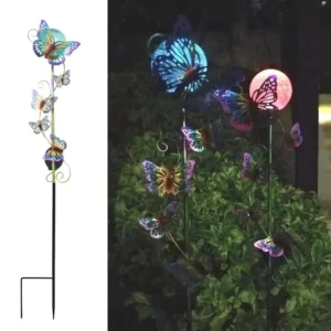 SM221359 PP Plastic Butterfly Shape Solar Animal Stake Light_2