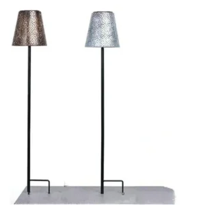 SM221363 Pack of 2 Decorative Hollow-Out Metal Iron Solar Stake Lantern Lights