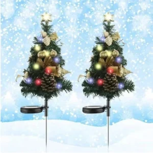 SM221378 ABS Plastic Solar Christmas Tree Stake Light