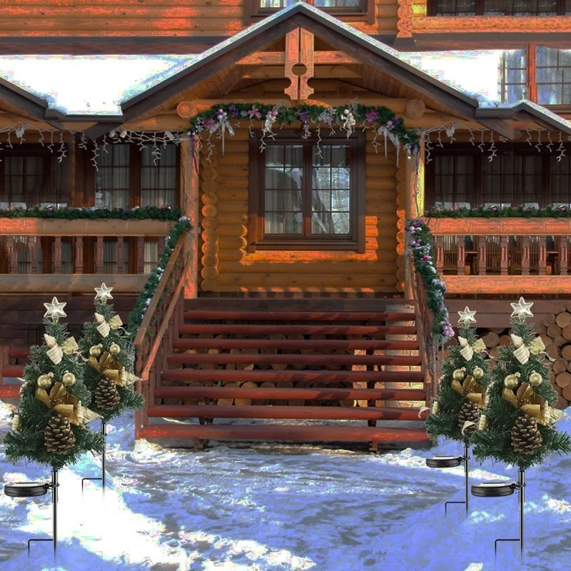 SM221378 ABS Plastic Solar Christmas Tree Stake Light_6