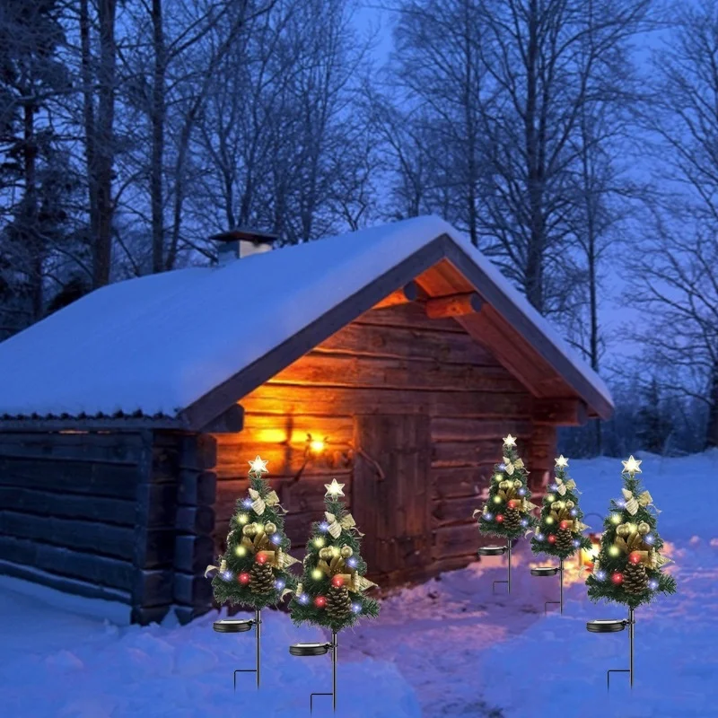 SM221378 ABS Plastic Solar Christmas Tree Stake Light_7