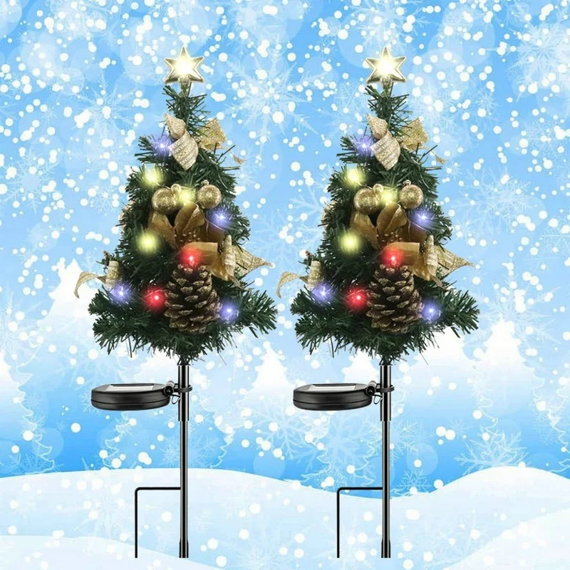 SM221378 ABS Plastic Solar Christmas Tree Stake Light_8