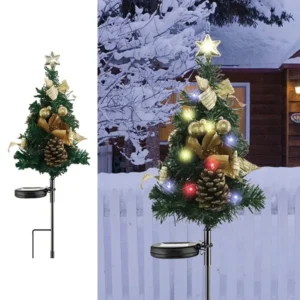 SM221378 ABS Plastic Solar Christmas Tree Stake Light_9