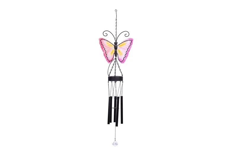 SM221414 Butterfly Metal Iron Solar Wind Chimes Hanging Light Animal