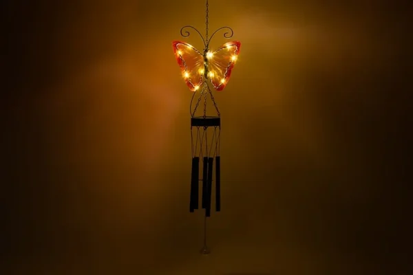 SM221414 Butterfly Metal Iron Solar Wind Chimes Hanging Light Animal_2