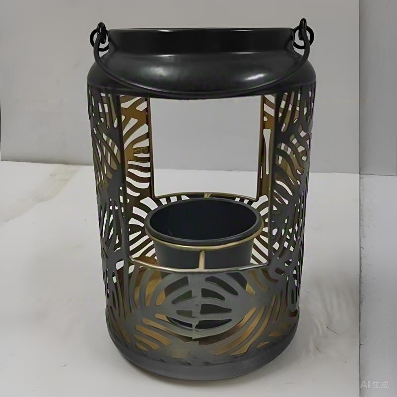 sm221425 metal iron decorative hanging planter with solar light