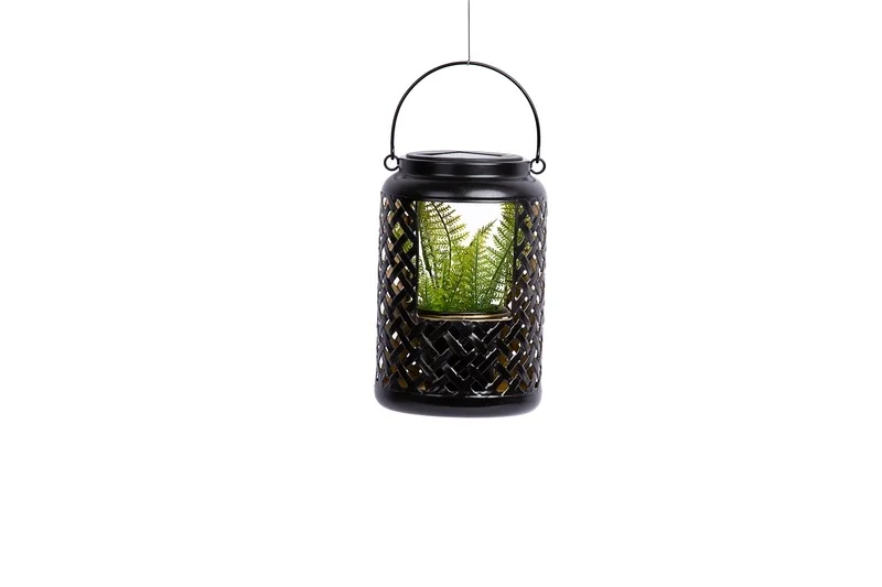 SM221425 Decorative Metal Iron Hanging Planter with Solar Light