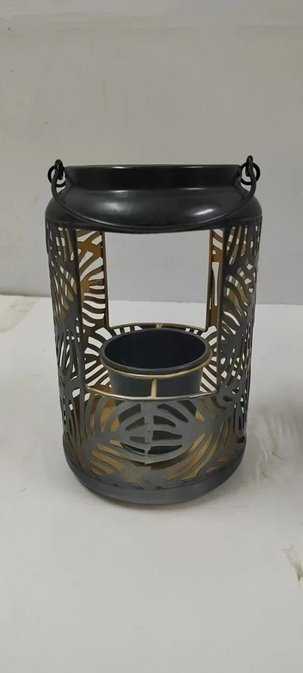 SM221425 Decorative Metal Iron Hanging Planter with Solar Light_3