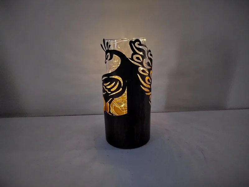 SM221426 Acrylic Peacock Solar Lantern Hanging Light with Metal Iron Animal Bird Design