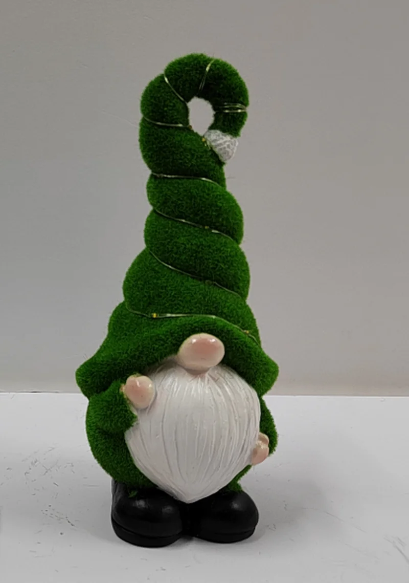 SM221427 Resin Garden Gnome Statue with Solar Freestanding Light