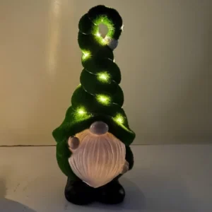 SM221427 Resin Garden Gnome Statue with Solar Freestanding Light_2