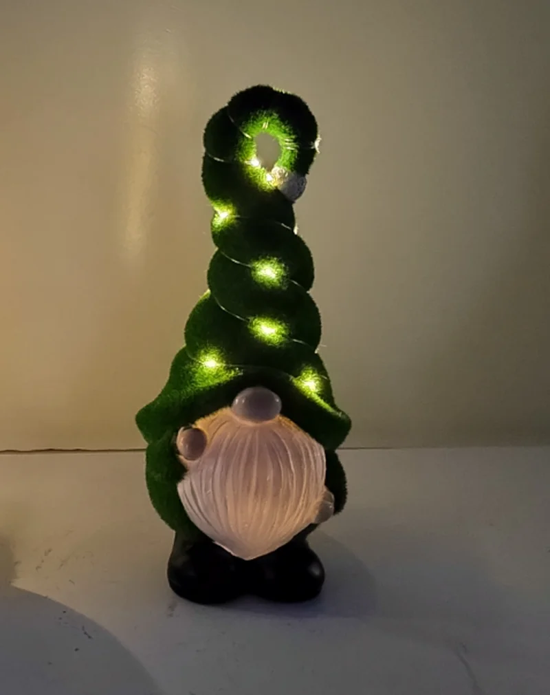 SM221427 Resin Garden Gnome Statue with Solar Freestanding Light_2