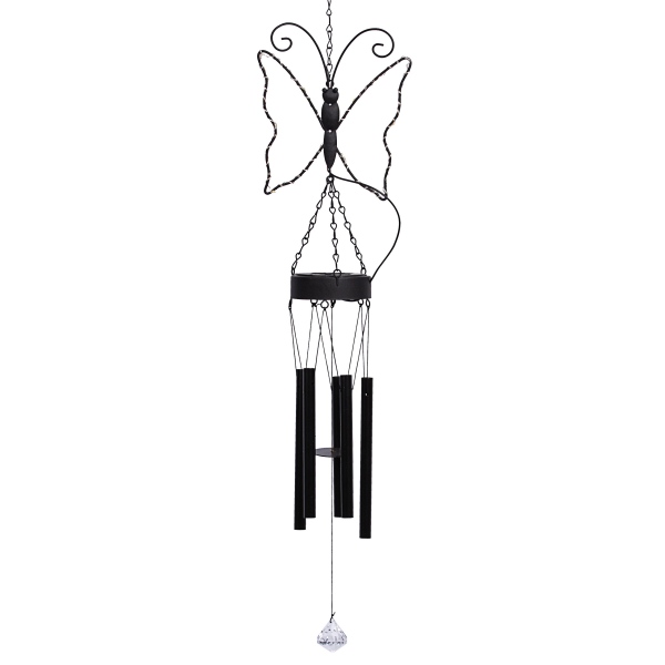 sm221430 metal iron butterfly solar wind chimes hanging light