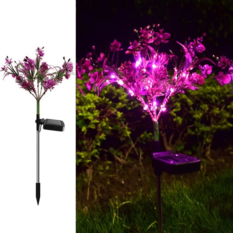 SM221434 PVC Plastic Solar Phalaenopsis Stake Lights_4