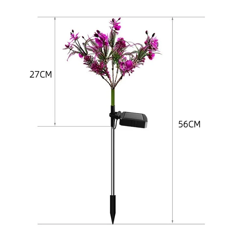 SM221434 PVC Plastic Solar Phalaenopsis Stake Lights_5