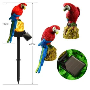 SM221435 Parrot Resin Statue Solar LED Freestanding Animal Light_3