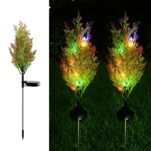 SM221441 PVC Plastic Solar Pine Tree LED Stake Lights