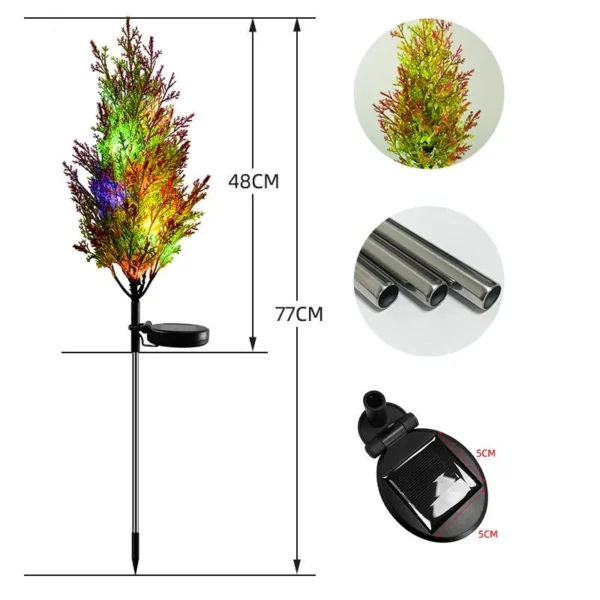 SM221441 PVC Plastic Solar Pine Tree LED Stake Lights_2