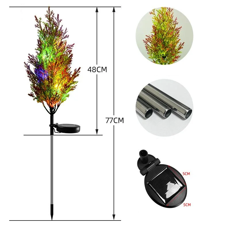 SM221441 PVC Plastic Solar Pine Tree LED Stake Lights_2