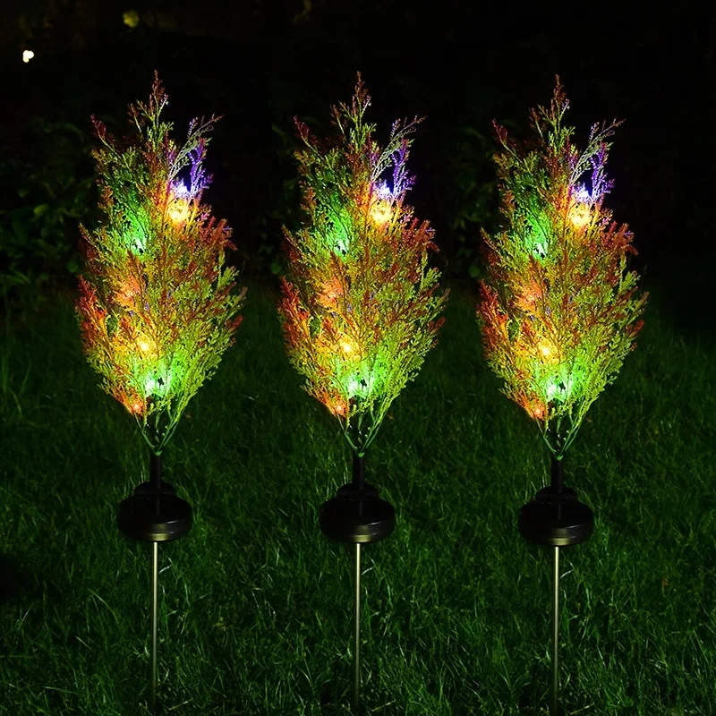 SM221441 PVC Plastic Solar Pine Tree LED Stake Lights_5