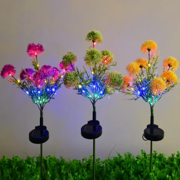SM221442 Plastic PVC Dandelion Flower Solar Stake Light