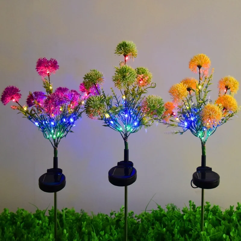 SM221442 Plastic PVC Dandelion Flower Solar Stake Light