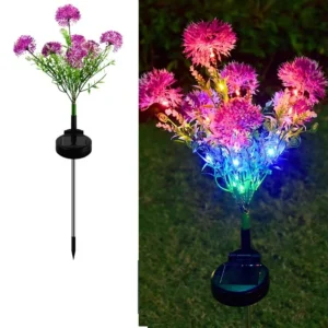 SM221442 Plastic PVC Dandelion Flower Solar Stake Light_4