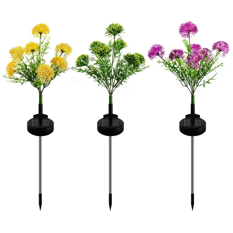 SM221442 Plastic PVC Dandelion Flower Solar Stake Light_5