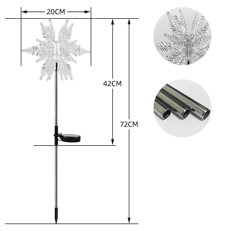 SM221443 PMMA Snowflake Solar LED Stake Light