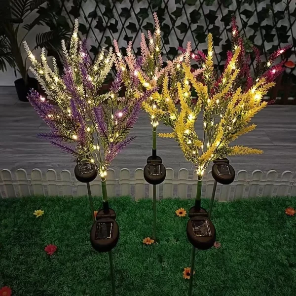 SM221448 Pack of 2 Plastic ABS+PP Lavender Flower Solar Stake Lights